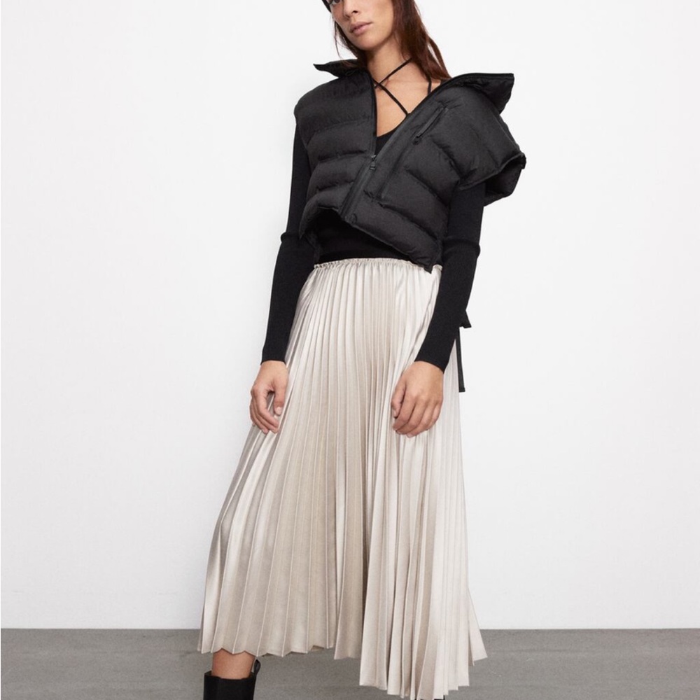 ZARA SKIRT Metallic Pleated | worn once, classic, midi